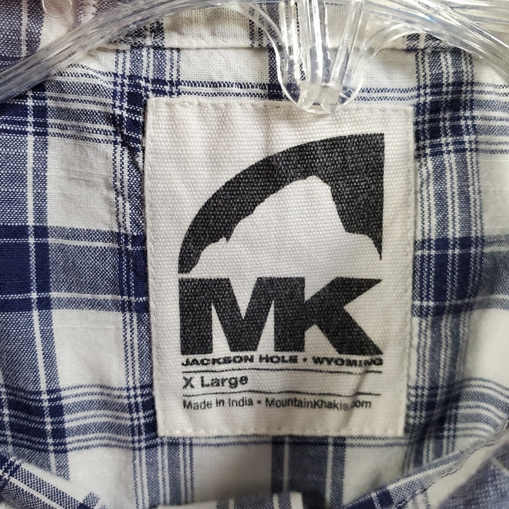Mountain Khakis Shirt Mens XL Blue Plaid Short Sleeve Hiking Outdoor Gorpcore - Picture 7 of 10